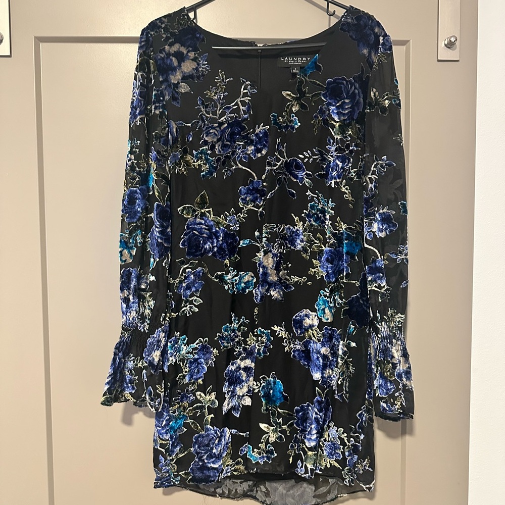 Blue floral mini dress
